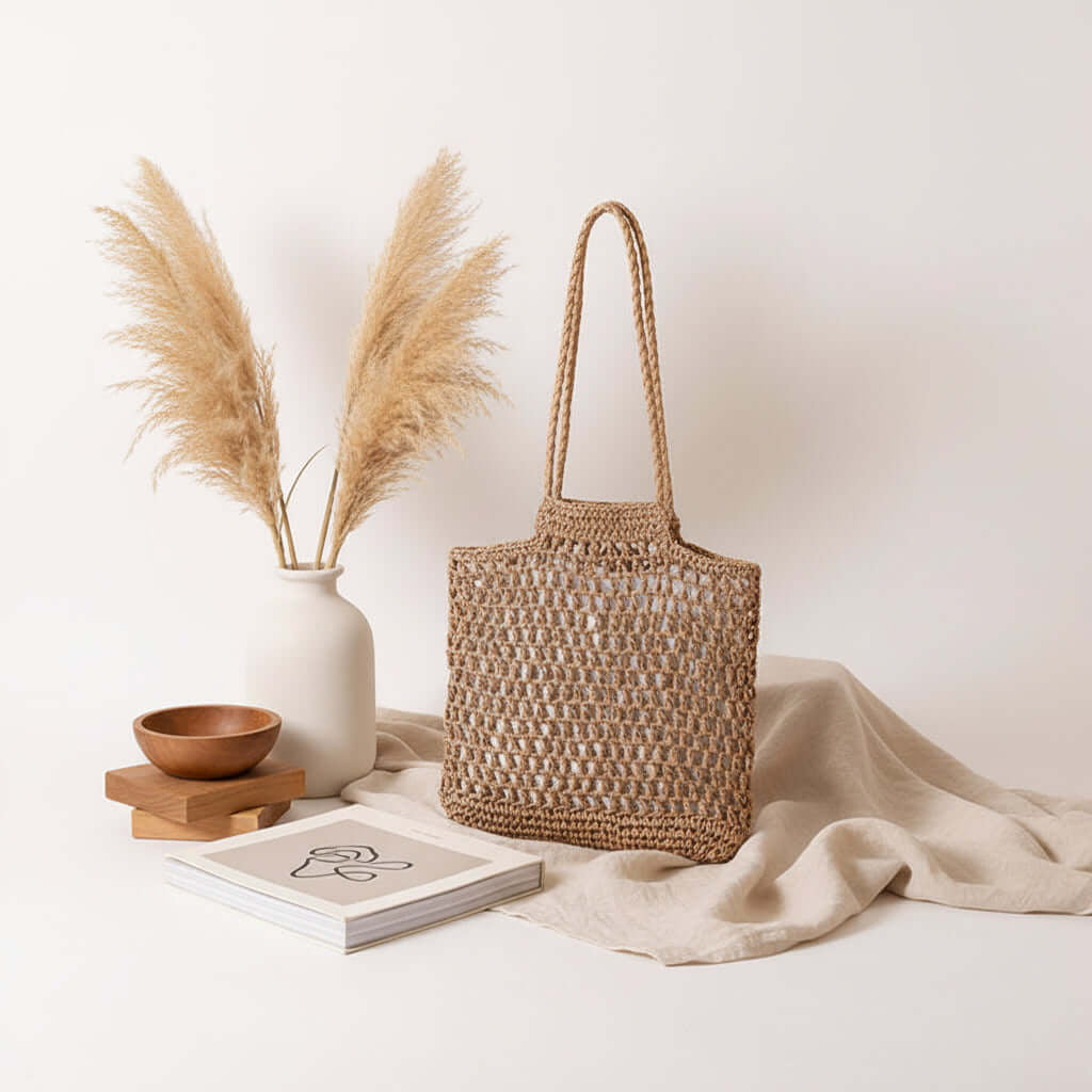 Hollow Out Straw Beach Shoulder Bag for Vacation