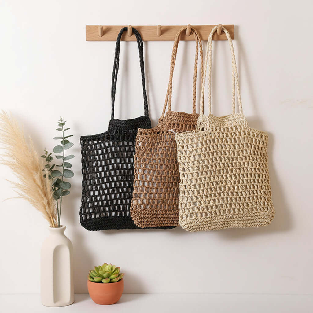 Hollow Out Straw Beach Shoulder Bag for Vacation
