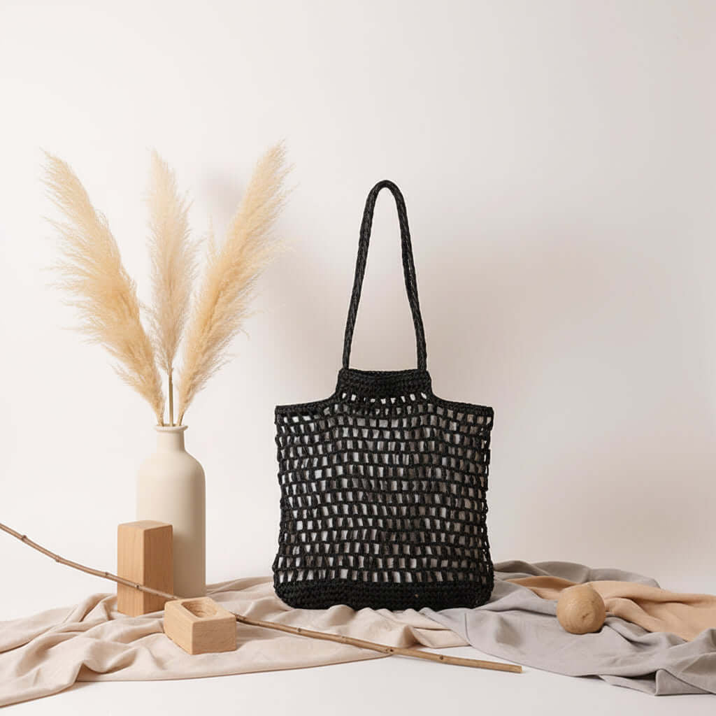 Hollow Out Straw Beach Shoulder Bag for Vacation