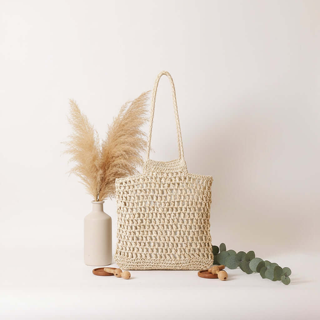 Hollow Out Straw Beach Shoulder Bag for Vacation